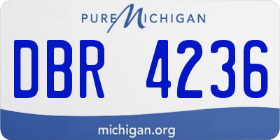 MI license plate DBR4236