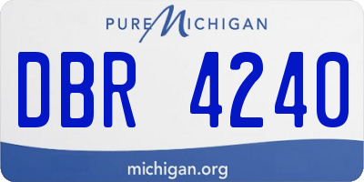 MI license plate DBR4240