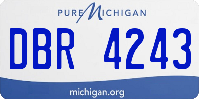 MI license plate DBR4243