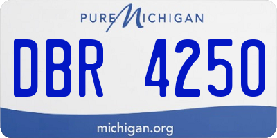 MI license plate DBR4250