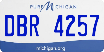 MI license plate DBR4257