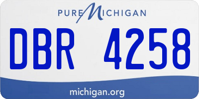 MI license plate DBR4258