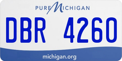 MI license plate DBR4260