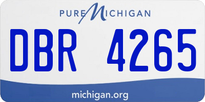 MI license plate DBR4265