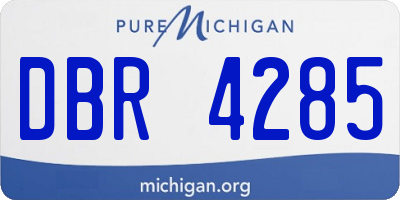 MI license plate DBR4285