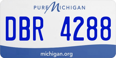 MI license plate DBR4288