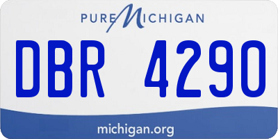 MI license plate DBR4290