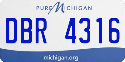 MI license plate DBR4316
