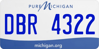 MI license plate DBR4322