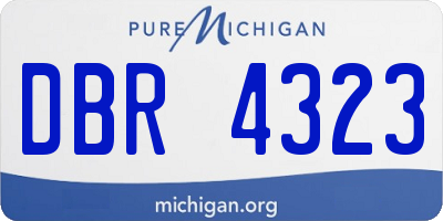 MI license plate DBR4323