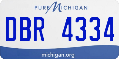 MI license plate DBR4334