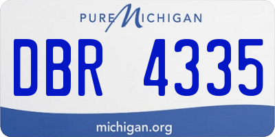 MI license plate DBR4335