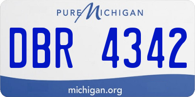 MI license plate DBR4342