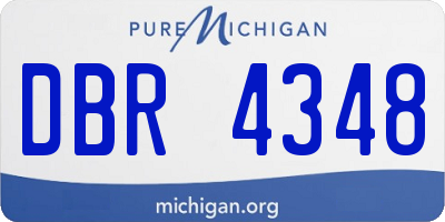 MI license plate DBR4348