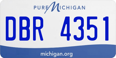 MI license plate DBR4351