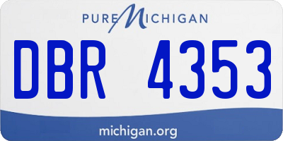 MI license plate DBR4353