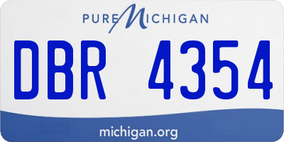 MI license plate DBR4354