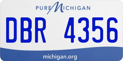 MI license plate DBR4356