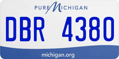 MI license plate DBR4380