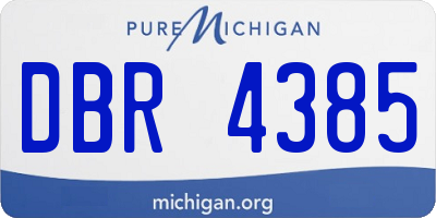 MI license plate DBR4385