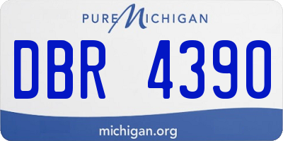 MI license plate DBR4390