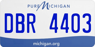 MI license plate DBR4403