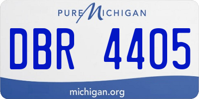 MI license plate DBR4405