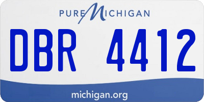 MI license plate DBR4412