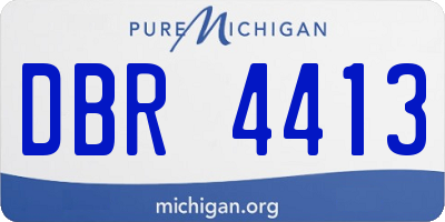 MI license plate DBR4413