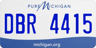 MI license plate DBR4415