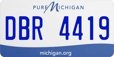 MI license plate DBR4419