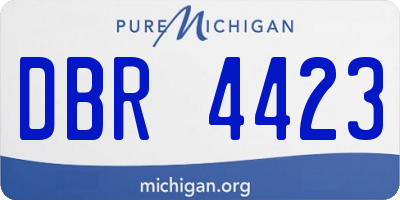 MI license plate DBR4423