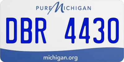 MI license plate DBR4430
