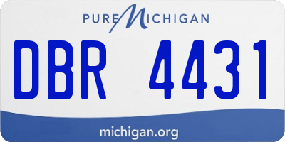 MI license plate DBR4431