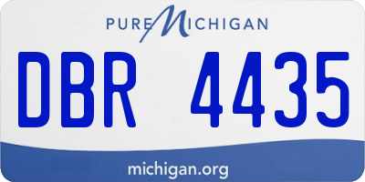 MI license plate DBR4435