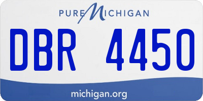 MI license plate DBR4450