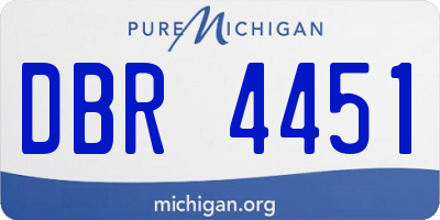 MI license plate DBR4451