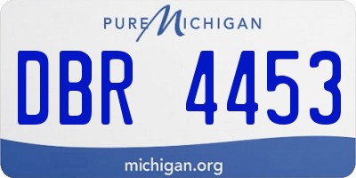 MI license plate DBR4453