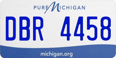 MI license plate DBR4458