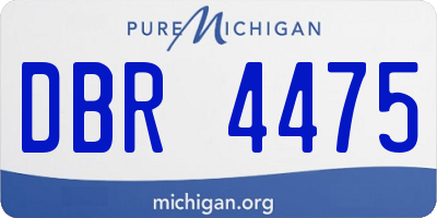 MI license plate DBR4475