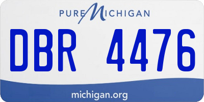 MI license plate DBR4476