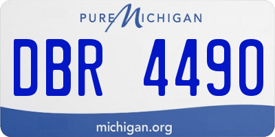 MI license plate DBR4490