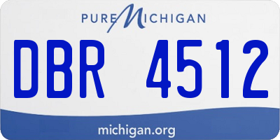 MI license plate DBR4512