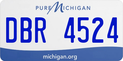 MI license plate DBR4524