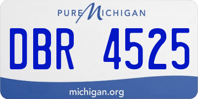MI license plate DBR4525