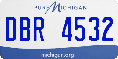 MI license plate DBR4532