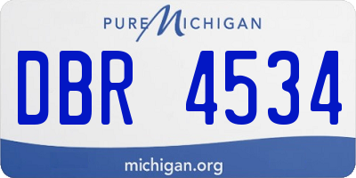 MI license plate DBR4534