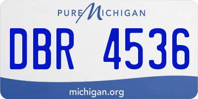 MI license plate DBR4536