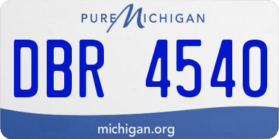 MI license plate DBR4540