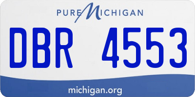 MI license plate DBR4553